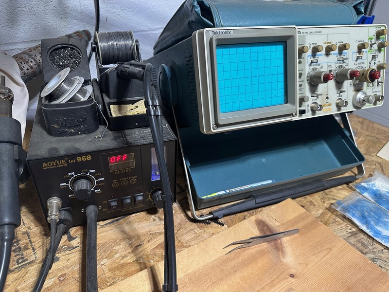 oscilloscope and rework station